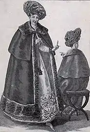 Bodenlanges Cape, chinchillaverbrämt (Paris, 1827)