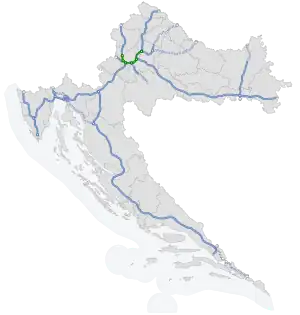 Übersichtskarte Autobahnring Zagreb