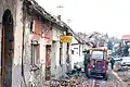 Zerstörte Straße in Vukovar, November 1991