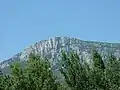 Blick von Cucugnan auf den Mont Tauch