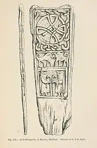 Vorder- und Rückseite des Bressay Stone - Joseph Anderson 1881