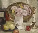 Stillleben mit Blumen und Äpfeln