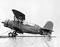 Eine Curtiss SOC-3A Seagull der Scouting Squadron VS-201 im Dezember 1941 auf dem Deck der Long Island
