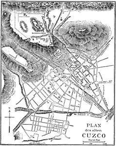 Plan des alten Cuzcovon E. G. Squier (1877)