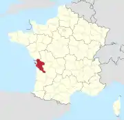 Lage des Departements Charente-Maritime in Frankreich