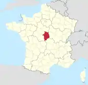 Lage des Departements Cher in Frankreich