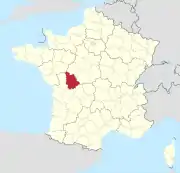 Lage des Departements Vienne in Frankreich