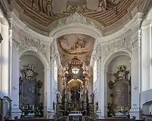 Das Innere der Kirche in Meßbach