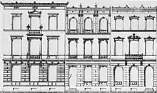 Eingabeplan Schnitzlers zu Fassaden Goltsteinstraße Nr. 11/12, 1862/1863