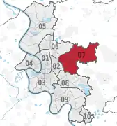 Lage des Stadtbezirks 7 in Düsseldorf