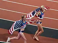EmmaCoburn und Courtney Frerichs feierten nach dem Rennen ihren&nbsp;Erfolg