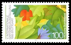 Briefmarke zur Gartenbauausstellung 1993; Motiv: Pflanzen (Nennwert 100 Pfennig)