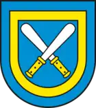 Wappen von Ditfurt mit gekreuzten Kredenzmessern
