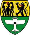 Propellerflugzeug im Wappen von Broichweiden