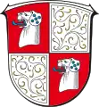 zwei Brackenköpfe im Wappen von Gräfenhausen