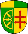 Wappen von Mindelaltheim mit halbem Katharinenrad