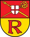 Wappen von Ramsen (Pfalz): Krummstab und goldene Lanze gekreuzt