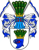 Stadt Usedom wiederholt einen Helm mit Zier im Wappen