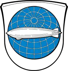Weltkugel wird überflogen: Wappen Zeppelinheim