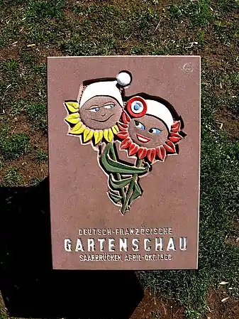Emblem Michel und Marianne für den Deutsch-Französischen Garten 1960