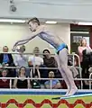 tiefer Einsprung ins Brett