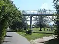 Blick auf die Brücke von den Marchauen in Devínska Nová Ves