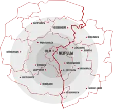 Gebietskarte des Gesamtgebietes von Donau 3 FM