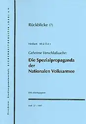 DSS-Arbeitspapiere, Spezialpropaganda, H.&nbsp;38, 1997, Umschlag.