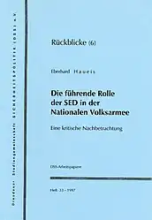 DSS-Arbeitspapiere, SED in der NVA, Heft&nbsp;33,&nbsp;1997,&nbsp;Umschlag.