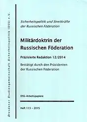 DSS-Arbeitspapiere, Militärdoktrin der RF, Heft&nbsp;113,&nbsp;2015.