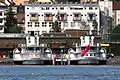 Heckansicht: Stadt Zürich (links) und Stadt Rapperswil in der Werft in Wollishofen
