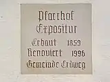 Dachauer Haustafel in Grossberghofen (Erdweg) – ehemaliger Pfarrhof, heute Hutter-Museum