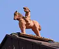 Firstfigur „Reiter“ auf einem Haus in Kirdorf