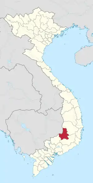Karte von Vietnam mit der Provinz Tỉnh Đắk Nông hervorgehoben