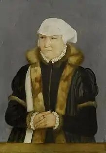 Dame mit Besatz aus Baummarderköpfen (16.&nbsp;Jh.)