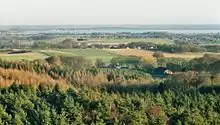 Blick vom Aussichtsturm auf dem Mordkuhlenberg in den Dammer Bergen ostsüdostwärts zum Dümmer