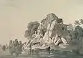 Der „Fakirfelsen“ im Ganges