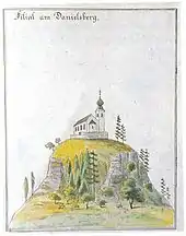Kolorierte Tuschezeichnung um 1800