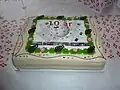Kuchen aus Anlass des zehnjährigen Jubiläums der dänischen Wikipedia