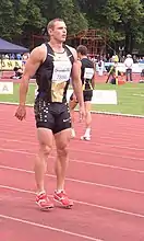 Darius Draudvila beendete den Wettbewerb nach dem 110-Meter-Hürdenlauf
