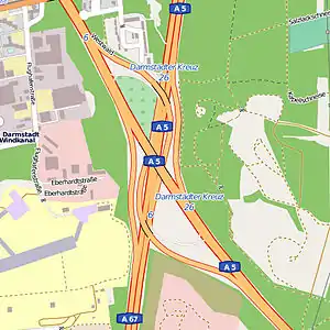 Übersichtskarte Darmstädter Kreuz