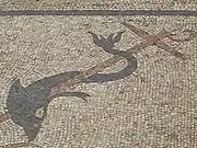 Mosaik: Delfin mit Anker