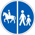 D26.5: Getrennter Reit- und Gehweg (Reitweg links, Gehweg rechts)