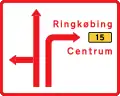 G15: Orientierungstafel mit Fahrstreifenaufteilung