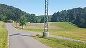Ein Radwegabschnitt beim Hochwasserrückhaltebecken oberhalb von Kupprichhausen