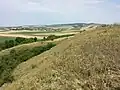 Blick vom Kernwerk Richtung Norden nach Oberstinkenbrunn und dem Galgenberg.