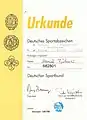 Schüler-Urkunde des DSA in Bronze, 1998