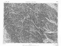 Oberfresen (unterer Kartenrand) in der franzisco-josephinischen Landesaufnahme, ca.&nbsp;1910