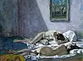 Zwei Frauen auf einem Bett Liegend