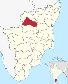 Positionskarte des Distrikts Dharmapuri